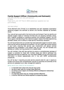 Family Support Officer - Community and Outreach Job Pack April 2022